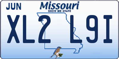 MO license plate XL2L9I
