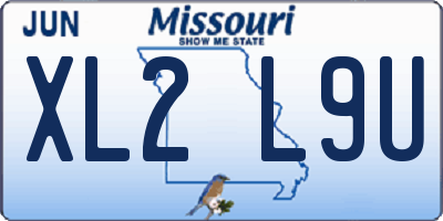 MO license plate XL2L9U
