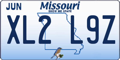 MO license plate XL2L9Z