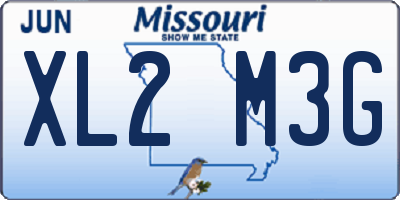 MO license plate XL2M3G