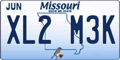 MO license plate XL2M3K