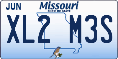 MO license plate XL2M3S
