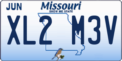 MO license plate XL2M3V