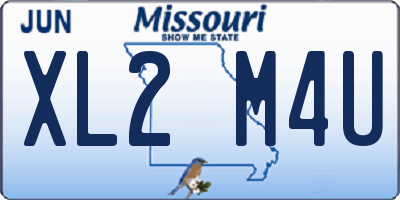MO license plate XL2M4U