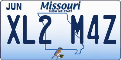 MO license plate XL2M4Z