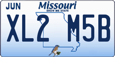MO license plate XL2M5B