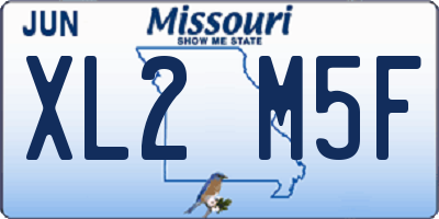 MO license plate XL2M5F