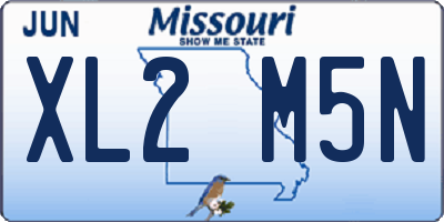 MO license plate XL2M5N