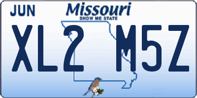 MO license plate XL2M5Z