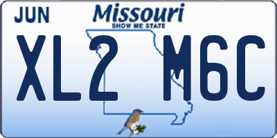 MO license plate XL2M6C