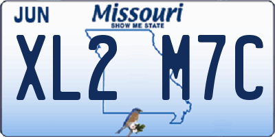 MO license plate XL2M7C