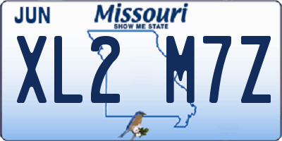 MO license plate XL2M7Z
