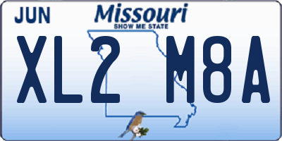 MO license plate XL2M8A