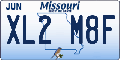 MO license plate XL2M8F