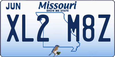 MO license plate XL2M8Z