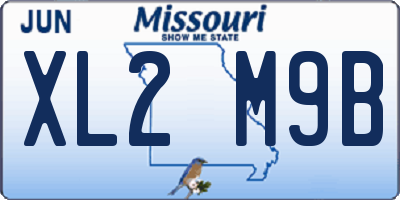 MO license plate XL2M9B