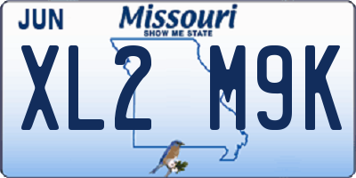 MO license plate XL2M9K