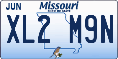 MO license plate XL2M9N