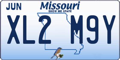 MO license plate XL2M9Y