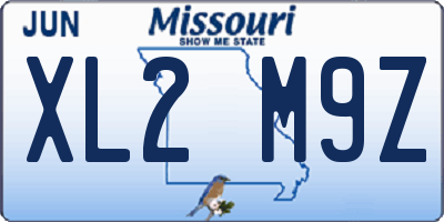 MO license plate XL2M9Z