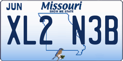 MO license plate XL2N3B