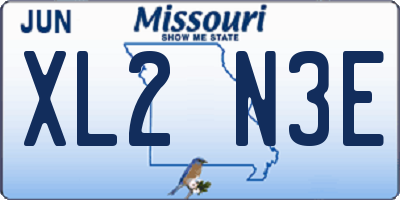 MO license plate XL2N3E