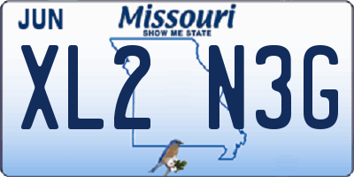 MO license plate XL2N3G