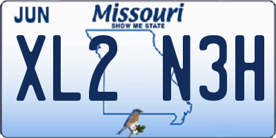 MO license plate XL2N3H
