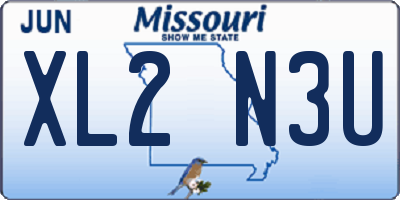 MO license plate XL2N3U