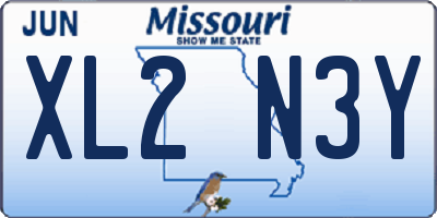 MO license plate XL2N3Y