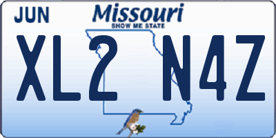 MO license plate XL2N4Z
