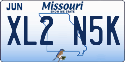 MO license plate XL2N5K