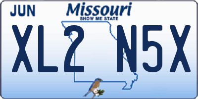 MO license plate XL2N5X