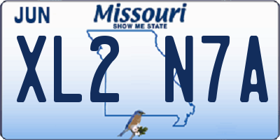 MO license plate XL2N7A