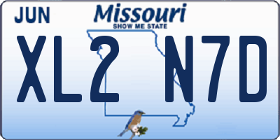 MO license plate XL2N7D