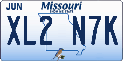MO license plate XL2N7K