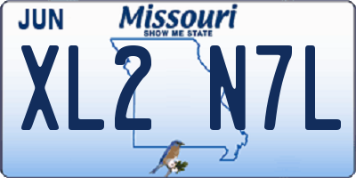 MO license plate XL2N7L