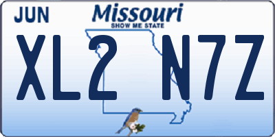 MO license plate XL2N7Z