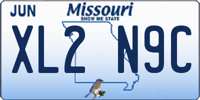 MO license plate XL2N9C