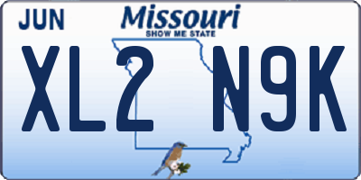 MO license plate XL2N9K