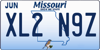 MO license plate XL2N9Z