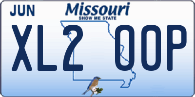 MO license plate XL2O0P