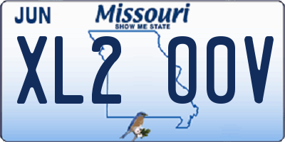 MO license plate XL2O0V