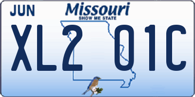 MO license plate XL2O1C