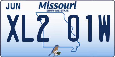 MO license plate XL2O1W