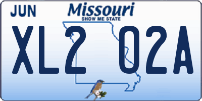 MO license plate XL2O2A