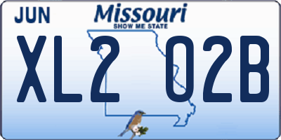 MO license plate XL2O2B