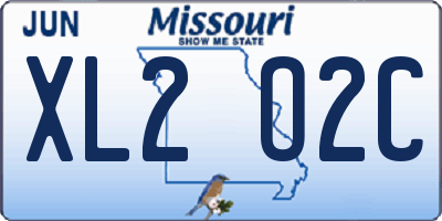 MO license plate XL2O2C