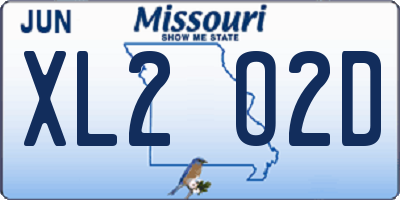 MO license plate XL2O2D