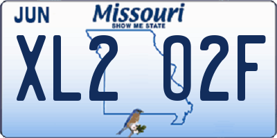 MO license plate XL2O2F